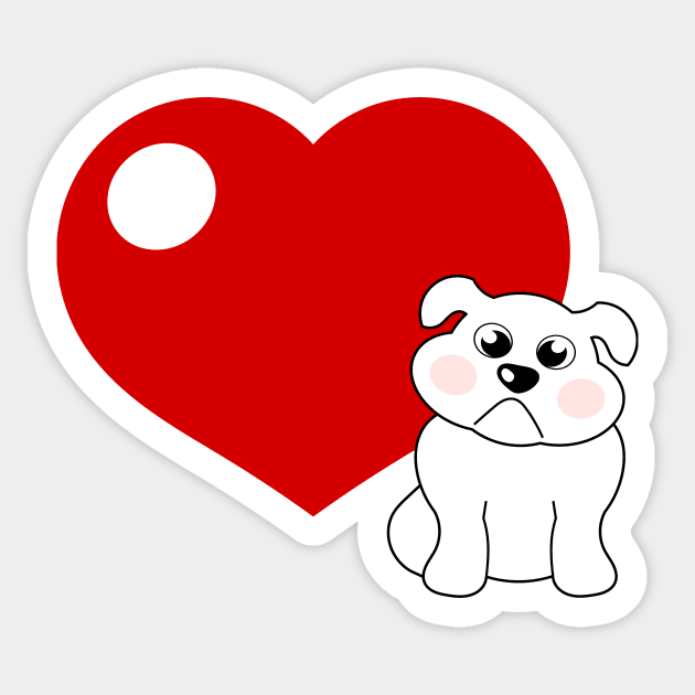 Big heart for little bulldog Sticker by SooperYela